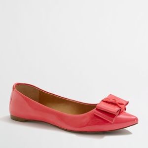 J.Crew hot coral pink emery flats 6.5